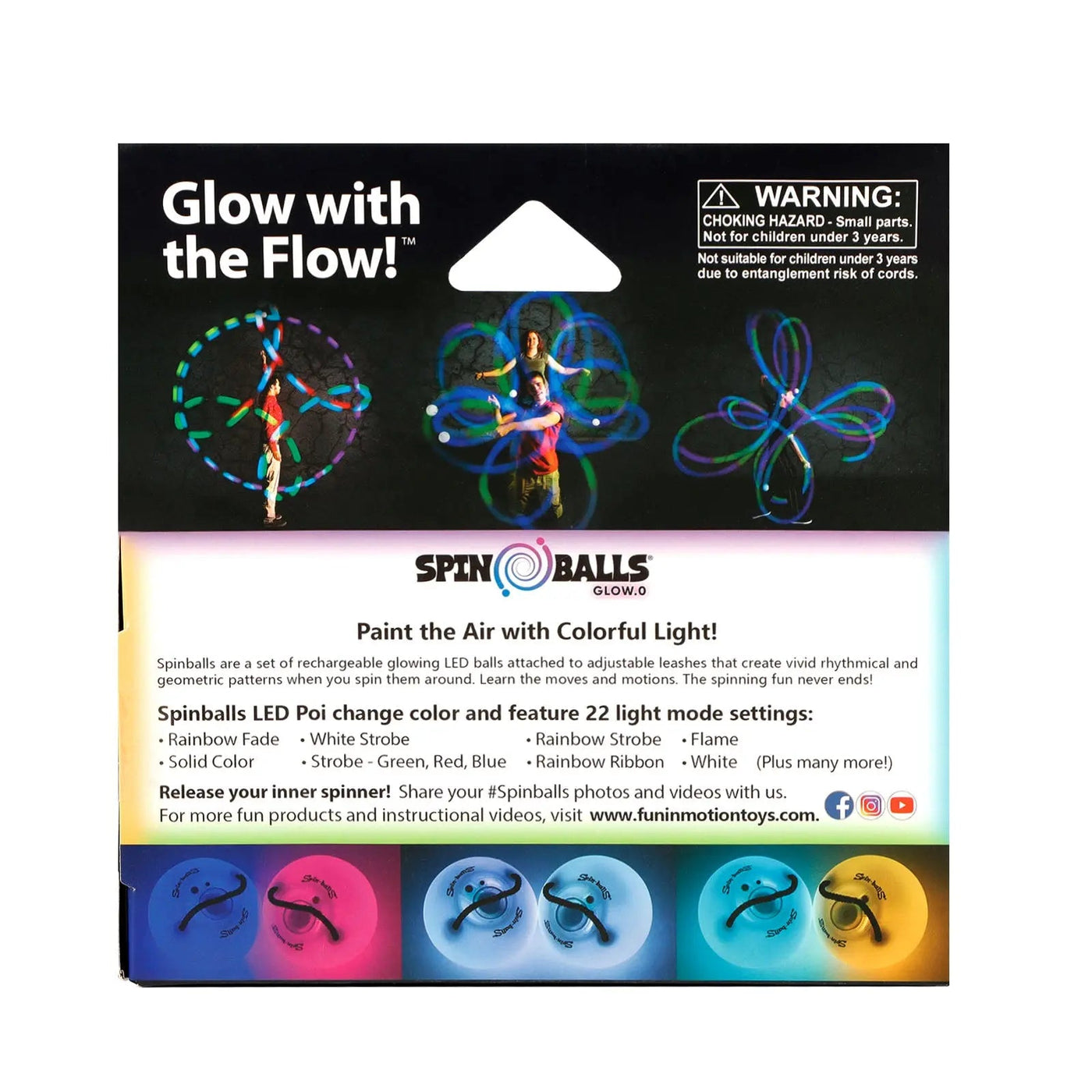 Glow. 0 LED Rechargeable Poi Set - Happy Play