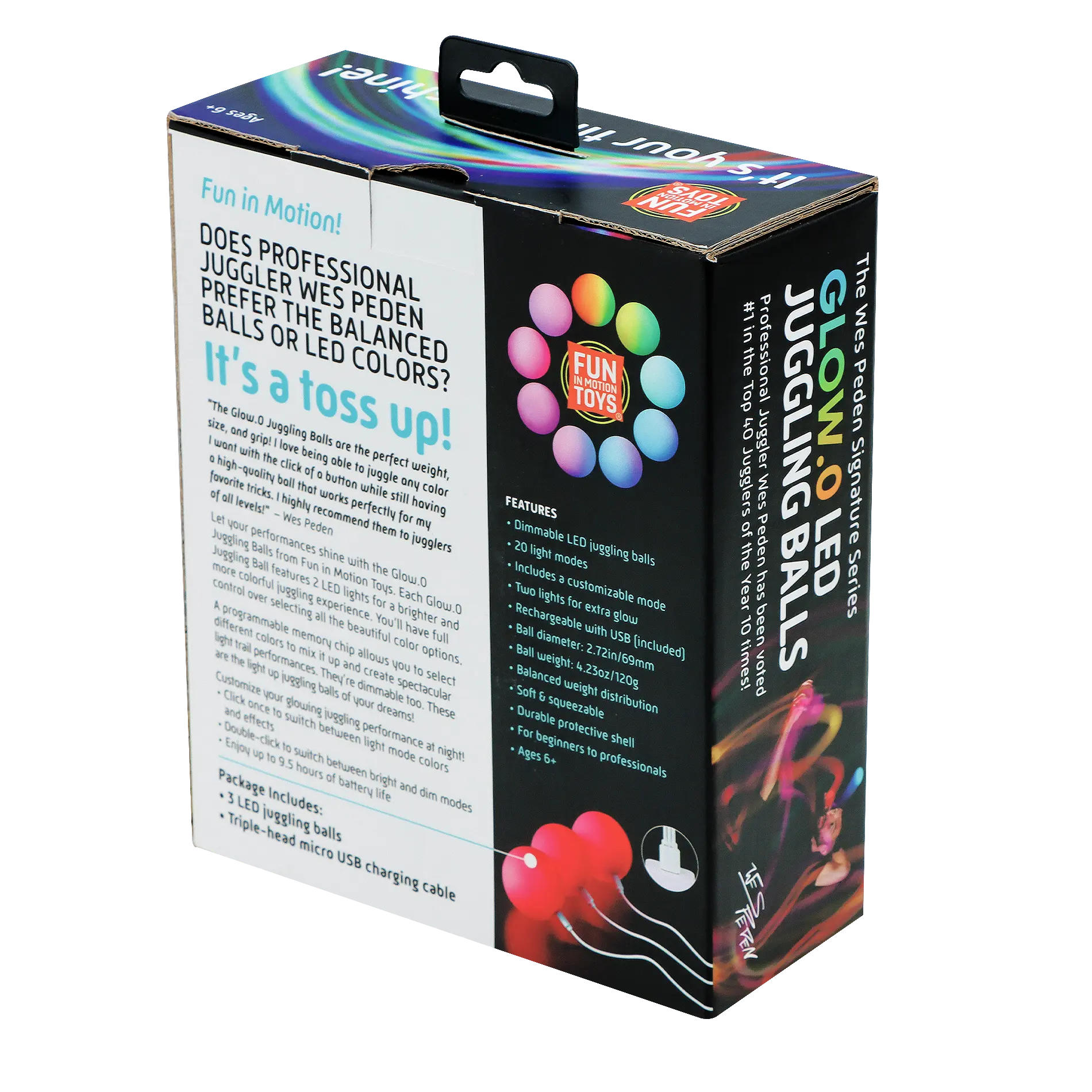 Wes Peden Glow.0 Juggling Balls - Light Flow