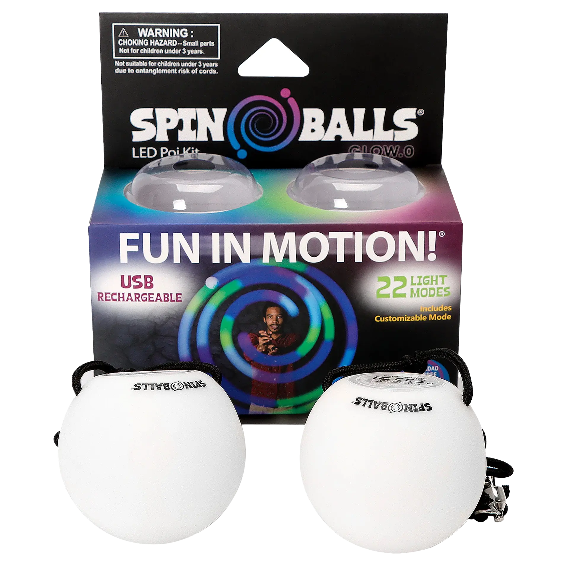 Glow. 0 LED Rechargeable Poi Set - Happy Play